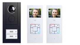 M-E Vistus VD ALU-6320 A video intercom deurbel met 2 beldrukker knoppen antraciet