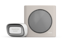 Extel diBi flash soft brown draadloze deurbel 081739 bruin voorkant beldrukker ontvanger