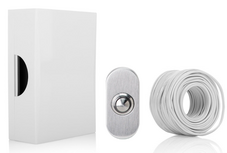 Bedrade deurbelset met ovalen beldrukker rvs mat zilver