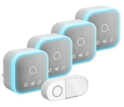 Avidsen 102512-4 Sona-T Plug-In draadloze deurbel met 4 ontvangers voor stopcontact