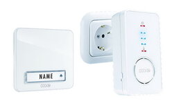 M-E BELL-220 draadloze deurbel met opvouwbare stekker 41098 wit set