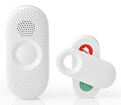 Nedis DOORB230CWT draadloze deurbel met niet-storen-functie wit deurdrukker en ontvanger