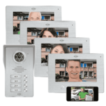 Elro DV4000IP4 bedrade intercom deurbel voor 4 appartementen met schermen en app