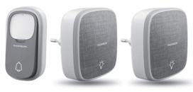 Thomson 513133 draadloze deurbel met kinetische knop en 2 plug-in ontvangers