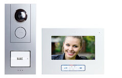 M-E VD ALU-6710 video intercom deurbel bedraad voor een appartement zilver buitenunit en binnenunit