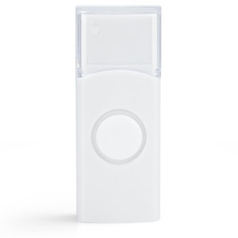 Alecto ADB-11WT draadloze deurbel wit voorkant beldrukker 36 melodieën