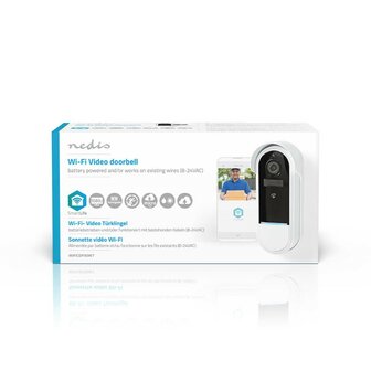 Nedis SmartLife WIFICDP30WT Wi-Fi videodeurbel wit verpakking doos