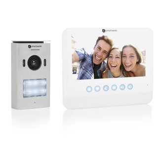Smartwares DIC-22212 Video intercom systeem voor 1 appartement buitenunit binnenscherm voorkant schuin