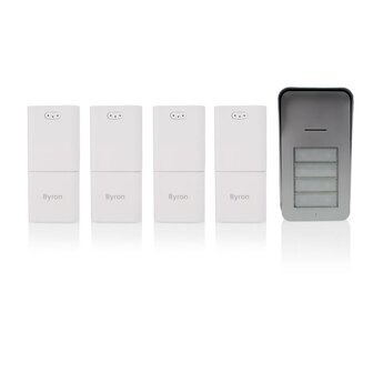 Byron DIC-21545 Draadloze audio deurbel voor 4 appartementen voorkant