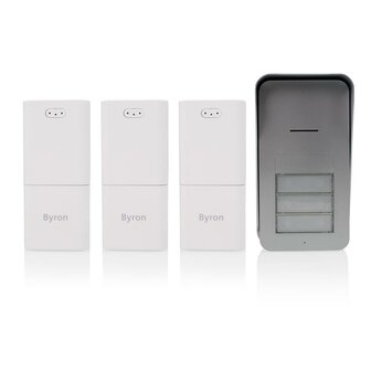 Byron DIC-21535 Draadloze audio deurbel voor 3 appartementen voorkant