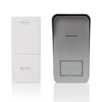 Byron DIC-21515 Draadloze audio deurbel intercom voorkant recht binnenunit buitenunit