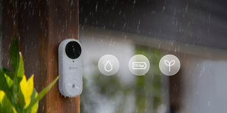 Ezviz DB2 draadloze Wi-Fi video deurbel wit ontvanger aan muur