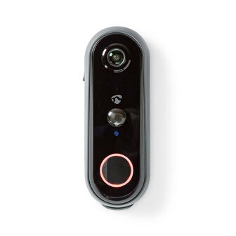 Nedis SmartLife WIFICDP20GY videodeurbel zwart voorzijde