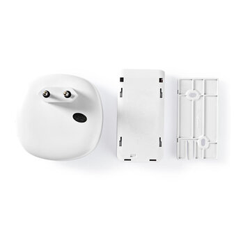 Nedis DOORBK240CWT kinetische draadloze deurbelset wit deurdrukker en ontvanger achterkant