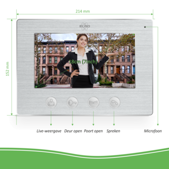 Elro DV477IP bedrade intercom deurbel met scherm en app binnenscherm