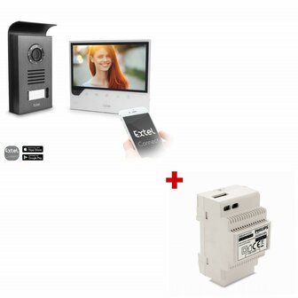 Extel 720308 bedrade intercom met camera + app met transformator