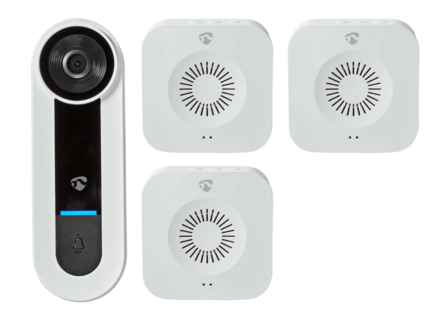 Nedis WIFICDP40CWT SmartLife Wi-Fi videodeurbel + 3 ontvangers