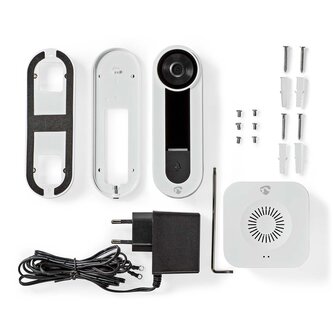 Nedis WIFICDP40CWT SmartLife Wi-Fi videodeurbel + app wit onderdelen