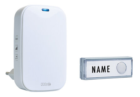 M-E BG1 draadloze deurbel wit met 36 melodie&euml;n 41154 voor stopcontact voorkant