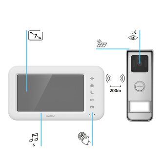 Avidsen 112296 Elia Solar Wave draadloze intercom met camera met scherm op zonne-energie