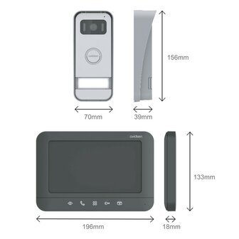 Avidsen 112300 Prima bedrade intercom met camera + scherm afmetingen