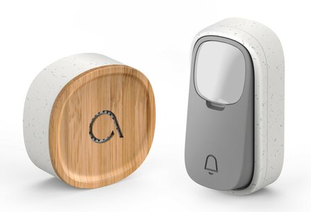 Avidsen 102502 draadloze en kinetische deurbel bamboe met usb-ontvanger