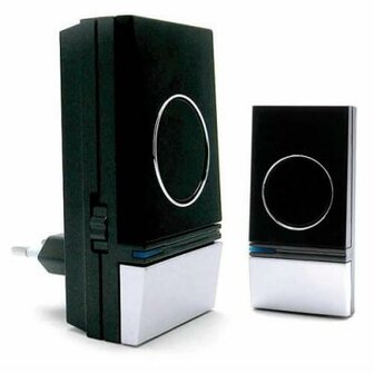 Avidsen 102326 draadloze deurbel zwart voorkant