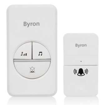 Byron DBY-23442 duurzame kinetische draadloze deurbelset voorzijde