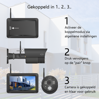 Elro CZ40RIPS4 draadloze Full HD 4 beveiligingscamera met scherm en app