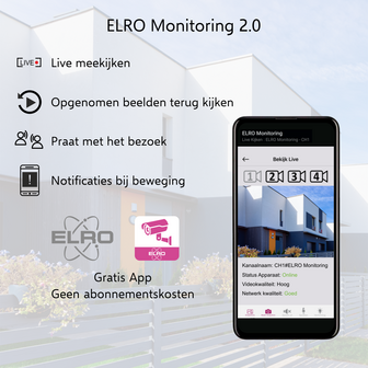 Elro CZ40RIPS4 draadloze Full HD 4 beveiligingscamera met scherm en app