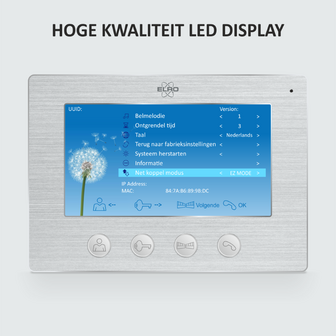 Elro DV4000IP bedrade intercom deurbel met scherm en app scherm
