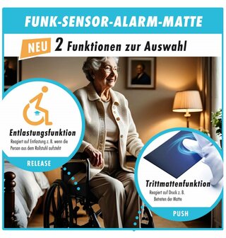 M-E BELL-57721 draadloze sensormat met draadloze ontvanger zorg