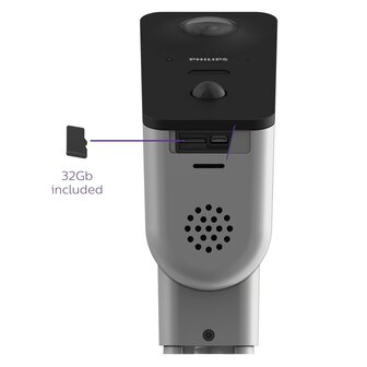 Philips WelcomeEye View Wi-Fi buitencamera FULLHD 2K met sd-kaart