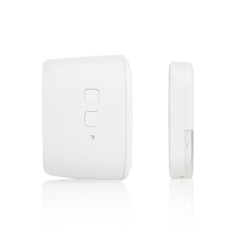 Byron DBY-24721 draadloze deurbel set volledig op batterijen wit zijkant