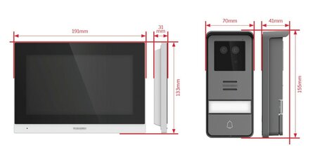 Thomson 512278 Smart Face bedrade video intercom met gezichtsherkenning afmetingen