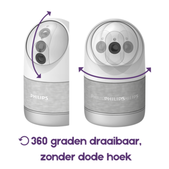 Philips WelcomeEye Look gemotoriseerde Wi-Fi binnencamera 2k