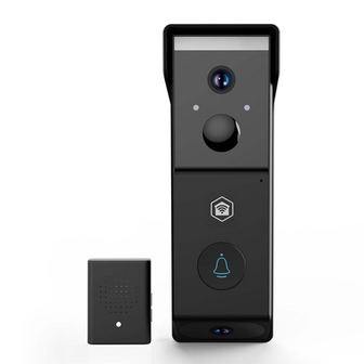 Nedis SmartLife WIFICDP31BK draadloze oplaadbare slimme Wi-Fi videodeurbel