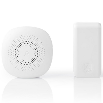 Nedis DOORBK240CWT kinetische draadloze deurbelset wit voorkant