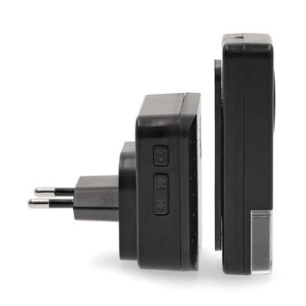 Nedis DOORB310BK3 draadloze deurbel 150 meter met drie plug-in ontvangers zwart