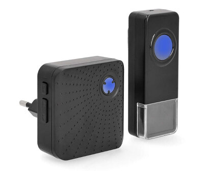 Nedis DOORB310BK draadloze deurbel 150 meter met plug-in ontvanger zwart