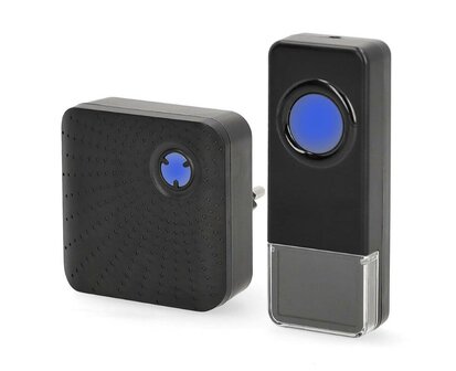 Nedis DOORB310BK draadloze deurbel 150 meter met plug-in ontvanger zwart