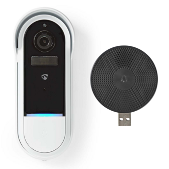 Nedis SmartLife WIFICDP30WT Wi-Fi videodeurbel wit + 1 ontvanger