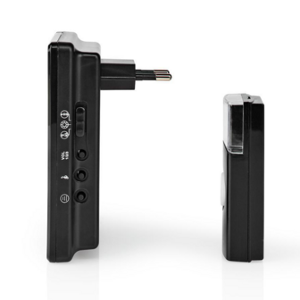 Nedis DOORB223CBK draadloze deurbel zwart modern stijlvol zijkant beldrukker ontvanger