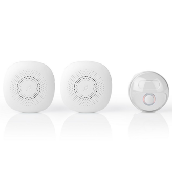 Nedis DOORB222CWT2 draadloze deurbel met 2 ontvangers voorkant