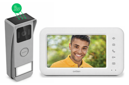 Avidsen Elia Solar Wave draadloze intercom met camera met scherm op zonne-energie