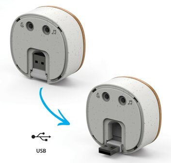 Avidsen 102502 draadloze en kinetische deurbel bamboe met usb-ontvanger
