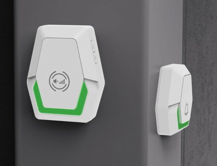 Pilota Porta draadloze deurbel 400 meter bereik + flitslicht beldrukker ontvanger