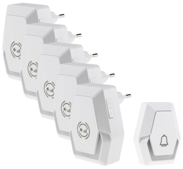 Pilota Porta draadloze deurbel 400 meter bereik met 5 ontvangers + flitslicht