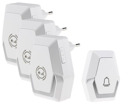 Pilota Porta draadloze deurbel 400 meter bereik met 3 ontvangers + flitslicht