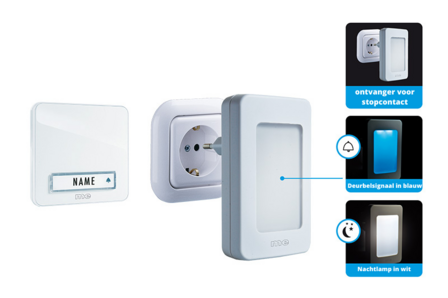 M-E BELL-251 draadloze deurbel met nachtlamp en 100 meter bereik 41146 functies